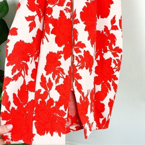 Yoana Baraschi Red Floral Body-Con Formal Cocktail Dress Sz 6 - Picture 7 of 9